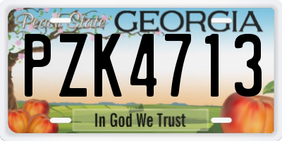 GA license plate PZK4713