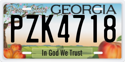 GA license plate PZK4718