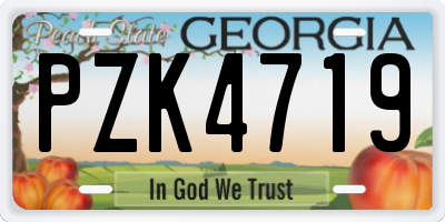 GA license plate PZK4719