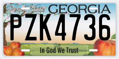 GA license plate PZK4736