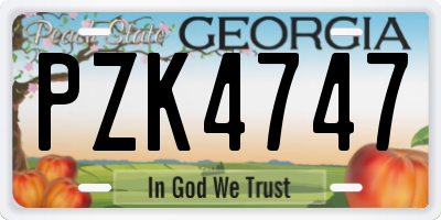 GA license plate PZK4747