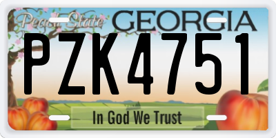 GA license plate PZK4751