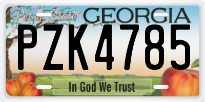 GA license plate PZK4785
