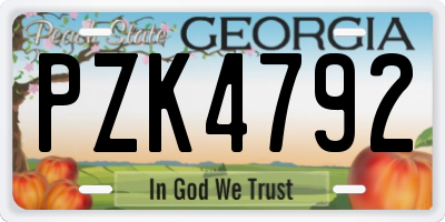 GA license plate PZK4792