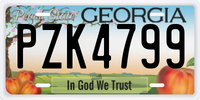 GA license plate PZK4799