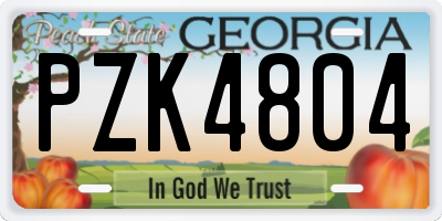 GA license plate PZK4804