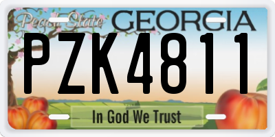 GA license plate PZK4811