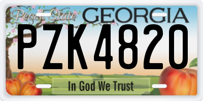 GA license plate PZK4820