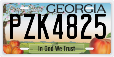 GA license plate PZK4825