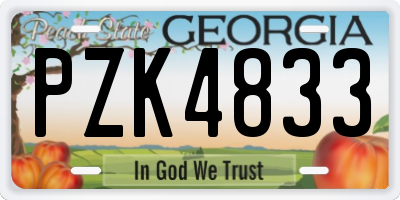 GA license plate PZK4833