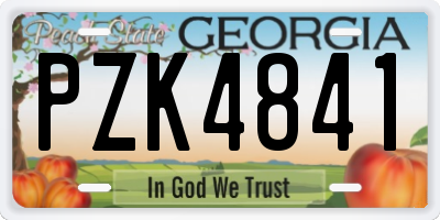 GA license plate PZK4841