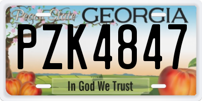GA license plate PZK4847