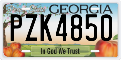 GA license plate PZK4850