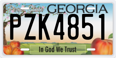 GA license plate PZK4851