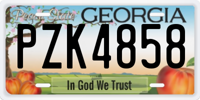 GA license plate PZK4858