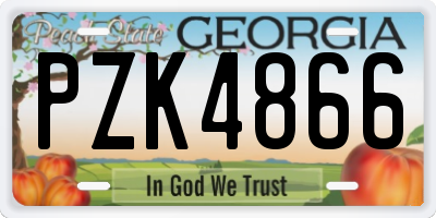 GA license plate PZK4866
