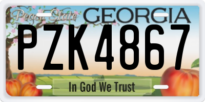 GA license plate PZK4867