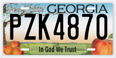 GA license plate PZK4870