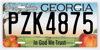 GA license plate PZK4875