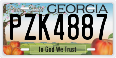 GA license plate PZK4887
