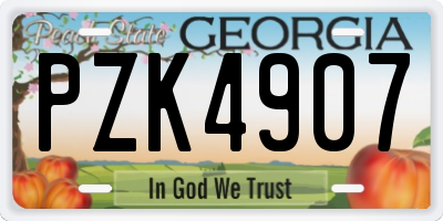 GA license plate PZK4907