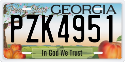 GA license plate PZK4951