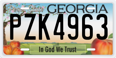 GA license plate PZK4963