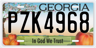 GA license plate PZK4968