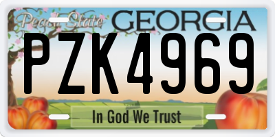 GA license plate PZK4969