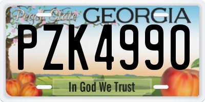 GA license plate PZK4990