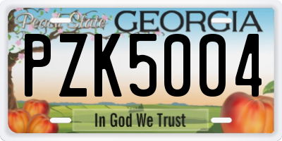 GA license plate PZK5004