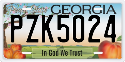 GA license plate PZK5024