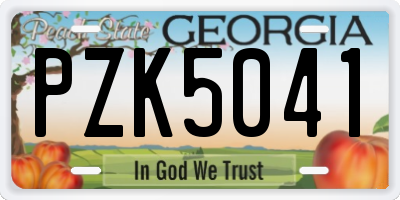 GA license plate PZK5041