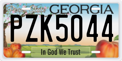 GA license plate PZK5044