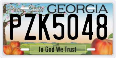 GA license plate PZK5048