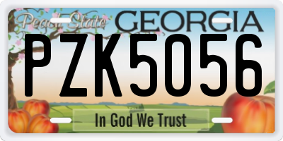 GA license plate PZK5056