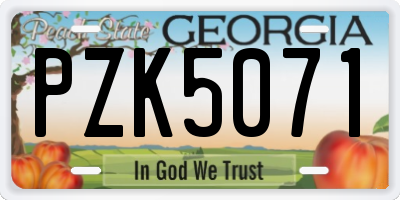 GA license plate PZK5071