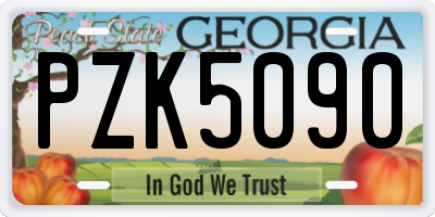 GA license plate PZK5090