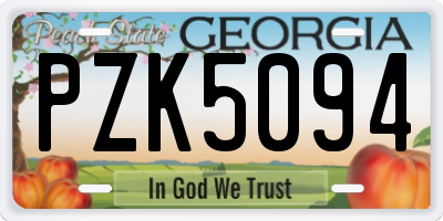 GA license plate PZK5094