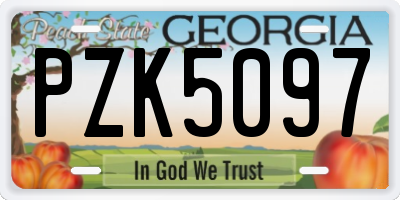 GA license plate PZK5097