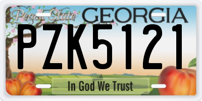 GA license plate PZK5121
