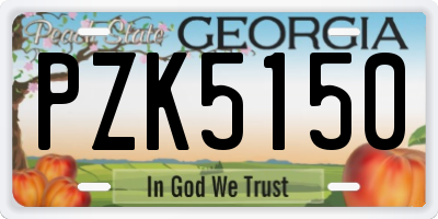 GA license plate PZK5150