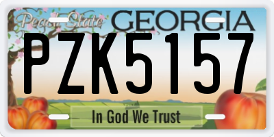 GA license plate PZK5157