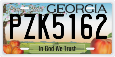 GA license plate PZK5162