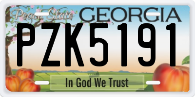 GA license plate PZK5191