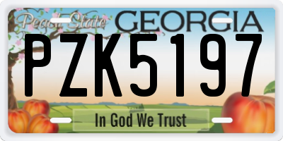 GA license plate PZK5197