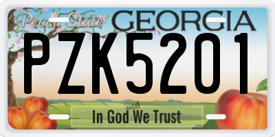 GA license plate PZK5201