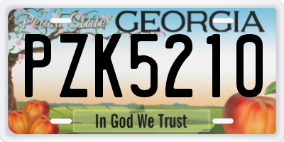 GA license plate PZK5210