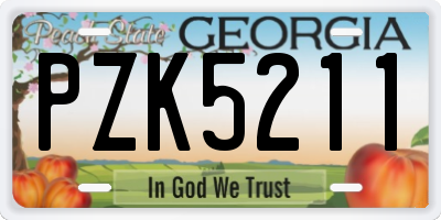 GA license plate PZK5211