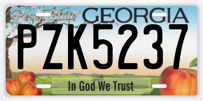 GA license plate PZK5237